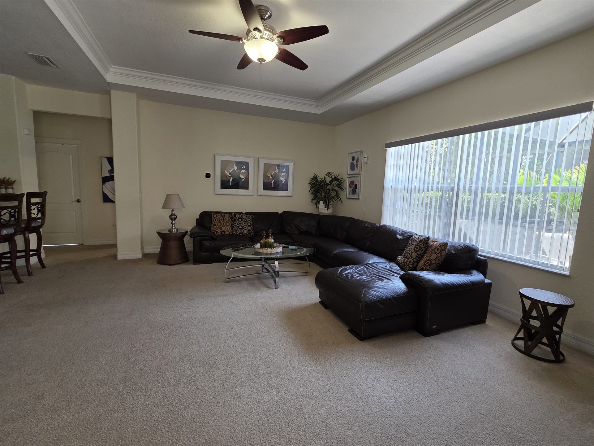 Family room sectional and window view