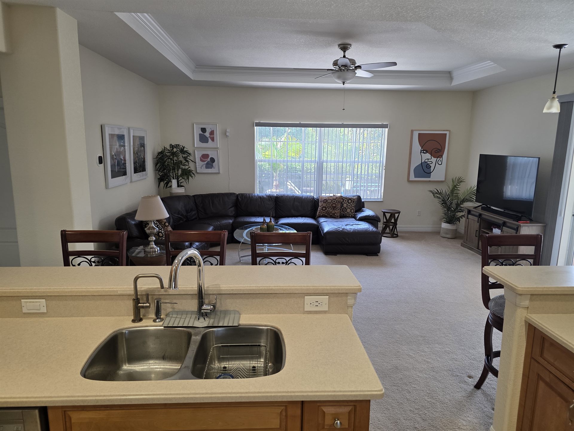 Breakfast bar near the kitchen