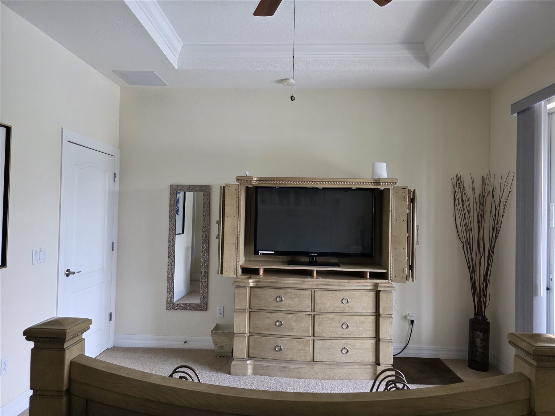 Primary suite television dresser